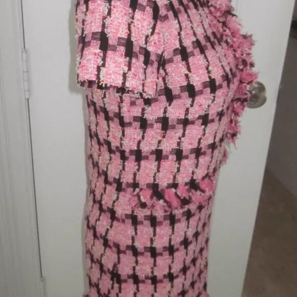 Moschino HOUNDTOOTH TWEED Jacket + Dress PINK 4 Dynasty Fallon Carrington 2 Piec - Picture 8 of 14